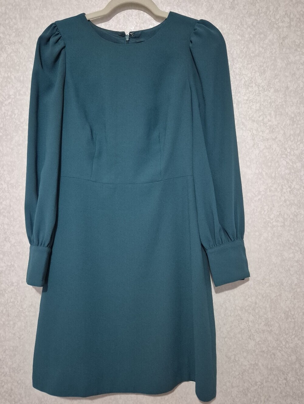 J. Crew Emerald-Teal Long-Sleeve A-Line Mini Dress  Sise:2